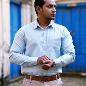 solid sky color shirt